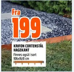 Obs Bygg KRIFON CORTENSTÅL HAGEKANT tilbud