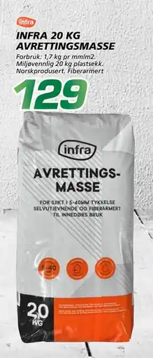 Coop Byggmix INFRA 20 KG AVRETTINGSMASSE, NOK 129 tilbud