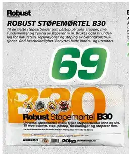 Coop Byggmix ROBUST STØPEMØRTEL B30, NOK 69 tilbud
