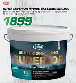 Coop Byggmix INFRA SUPERIOR HYBRID EKSTERIØRMALING, NOK 1899 tilbud