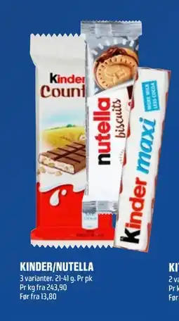 Coop Obs KINDER/NUTELLA, NOK 10 tilbud