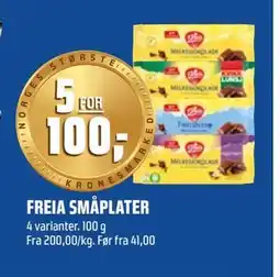 Coop Obs FREIA SMÅPLATER, NOK 100 tilbud