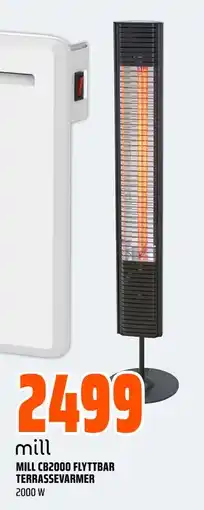Obs Bygg MILL CB2000 FLYTTBAR TERRASSEVARMER, NOK 2499 tilbud