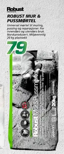 Coop Byggmix ROBUST MUR & PUSSMØRTEL, NOK 79 tilbud