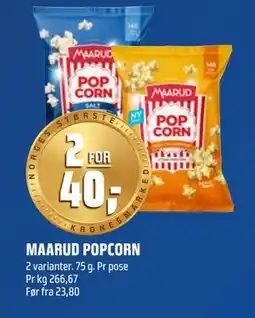 Coop Obs MAARUD POPCORN, NOK 40 tilbud