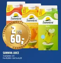 Coop Obs SUNNIVA JUICE, NOK 60 tilbud