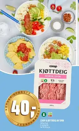 Coop Obs COOP KJØTTDEIG AV SVIN, NOK 40 tilbud