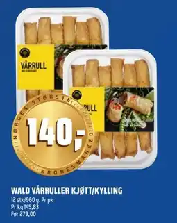 Coop Obs WALD VÅRRULLER KJØTT/KYLLING, NOK 140 tilbud