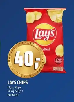 Coop Obs LAYS CHIPS, NOK 40 tilbud