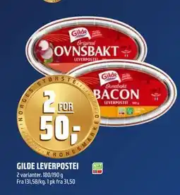 Coop Obs GILDE LEVERPOSTEI, NOK 50 tilbud