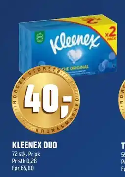Coop Obs KLEENEX DUO, NOK 40 tilbud