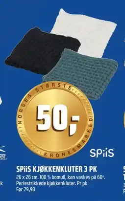 Coop Obs SPiiS KJØKKENKLUTER 3 PK, NOK 50 tilbud