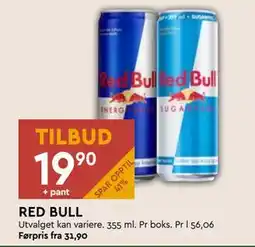 Coop Mega RED BULL, NOK 19.9 tilbud