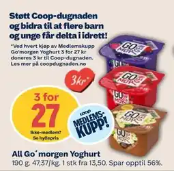 Coop Mega All Go´morgen Yoghurt, Medlemspris tilbud