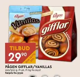Coop Mega PÅGEN GIFFLAR/VANILLAS, NOK 29.9 tilbud