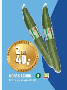 Coop Obs NORSK AGURK, NOK 40 tilbud
