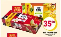 Coop Extra TINE YOGHURT 8 PK, NOK 35.9 tilbud