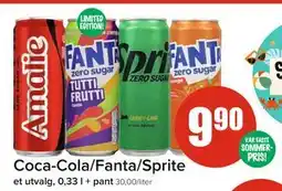 Spar Coca-Cola/Fanta/Sprite, NOK 9.9 tilbud