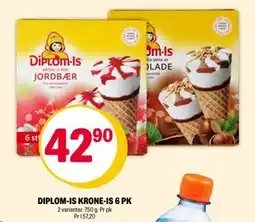 Coop Extra DIPLOM-IS KRONE-IS 6 PK, NOK 42.9 tilbud