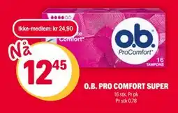 Coop Extra O.B. PRO COMFORT SUPER, NOK 24.9, Medlemspris tilbud