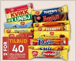 Coop Mega FREIA SJOKOLADE, NOK 40 tilbud