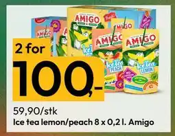 Gigaboks Ice tea lemon/peach 8 x 0,2 l. Amigo, NOK 100 tilbud