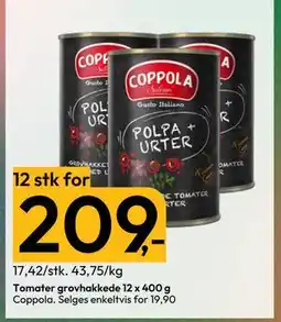 Gigaboks Tomater grovhakkede 12 x 400 g, NOK 209 tilbud