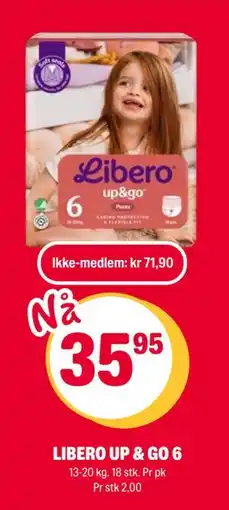 Coop Extra LIBERO UP & GO 6, NOK 71.9, Medlemspris tilbud