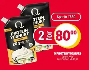 Coop Extra Q PROTEINYOGHURT, NOK 80 tilbud