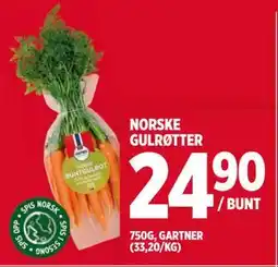 Meny NORSKE GULRØTTER, NOK 24.9 tilbud