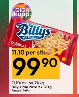 Gigaboks Billy’s Pan Pizza, NOK 99.9 tilbud