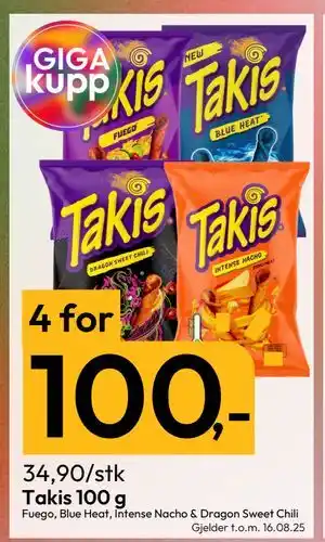 Gigaboks Takis 100 g, NOK 100 tilbud