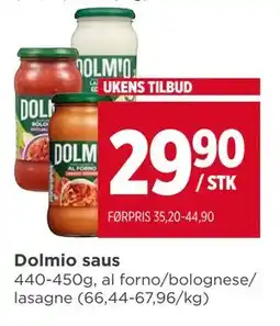 Meny Dolmio saus, NOK 29.9 tilbud