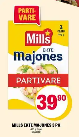 Coop Extra MILLS EKTE MAJONES 3 PK, NOK 39.9 tilbud