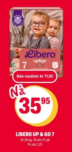 Coop Extra LIBERO UP & GO 7, NOK 71.9, Medlemspris tilbud