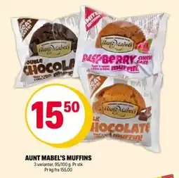 Coop Extra AUNT MABEL’S MUFFINS, NOK 15.5 tilbud
