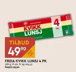 Coop Mega FREIA KVIKK LUNSJ 4 PK, NOK 49.9 tilbud