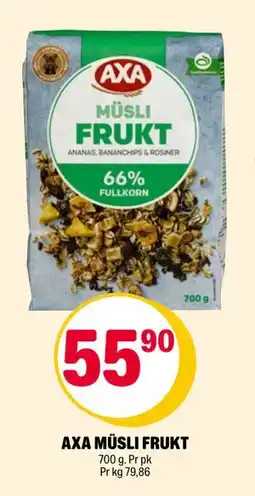 Coop Extra AXA MÜSLI FRUKT, NOK 55.9 tilbud