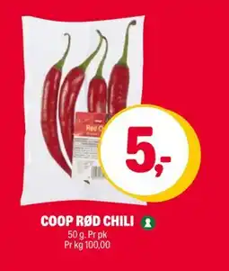 Coop Extra COOP RØD CHILI, NOK 5 tilbud