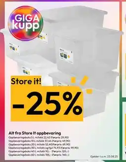 Gigaboks Alt fra Store It oppbevaring tilbud