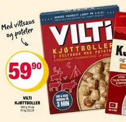 Coop Extra VILTI KJØTTBOLLER, NOK 59.9 tilbud