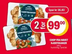 Coop Extra COOP FRA HAVET HJERTEKAKER, NOK 99 tilbud