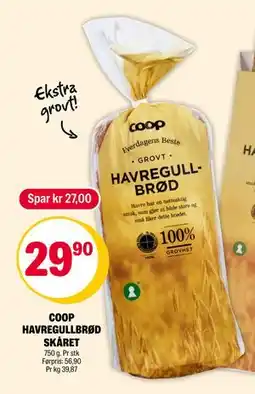 Coop Extra COOP HAVREGULLBRØD SKÅRET, NOK 29.9 tilbud