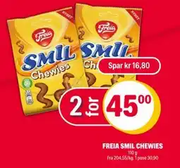 Coop Extra FREIA SMIL CHEWIES, NOK 45 tilbud