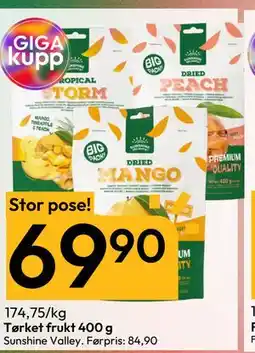 Gigaboks Tørket frukt 400 g, NOK 69.9 tilbud