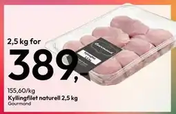Gigaboks Kyllingfilet naturell 2,5 kg, NOK 389 tilbud
