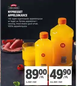Meny NYPRESSET APPELSINJUICE tilbud