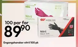 Gigaboks Engangshansker nitril 100 pk, NOK 89.9 tilbud