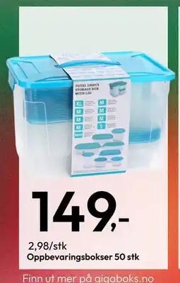 Gigaboks Oppbevaringsbokser 50 stk, NOK 149 tilbud