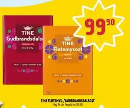 Coop Prix TINE FLØTEMYS-/GUDBRANDSDALSOST, NOK 99.9 tilbud